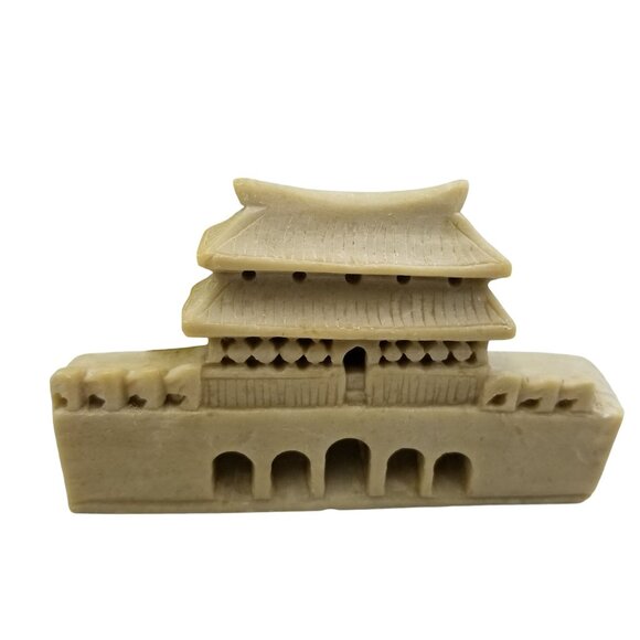 Vintage Hand-Carved Stone Asian Pagoda Netsuke Sculpture - Picture 12 of 12